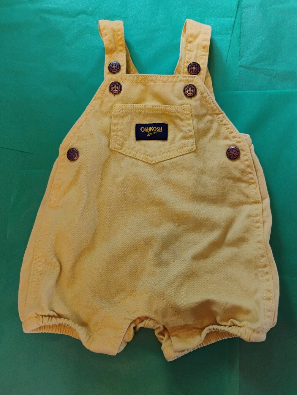 OshKosh B'gosh Yellow Short Overalls Romper